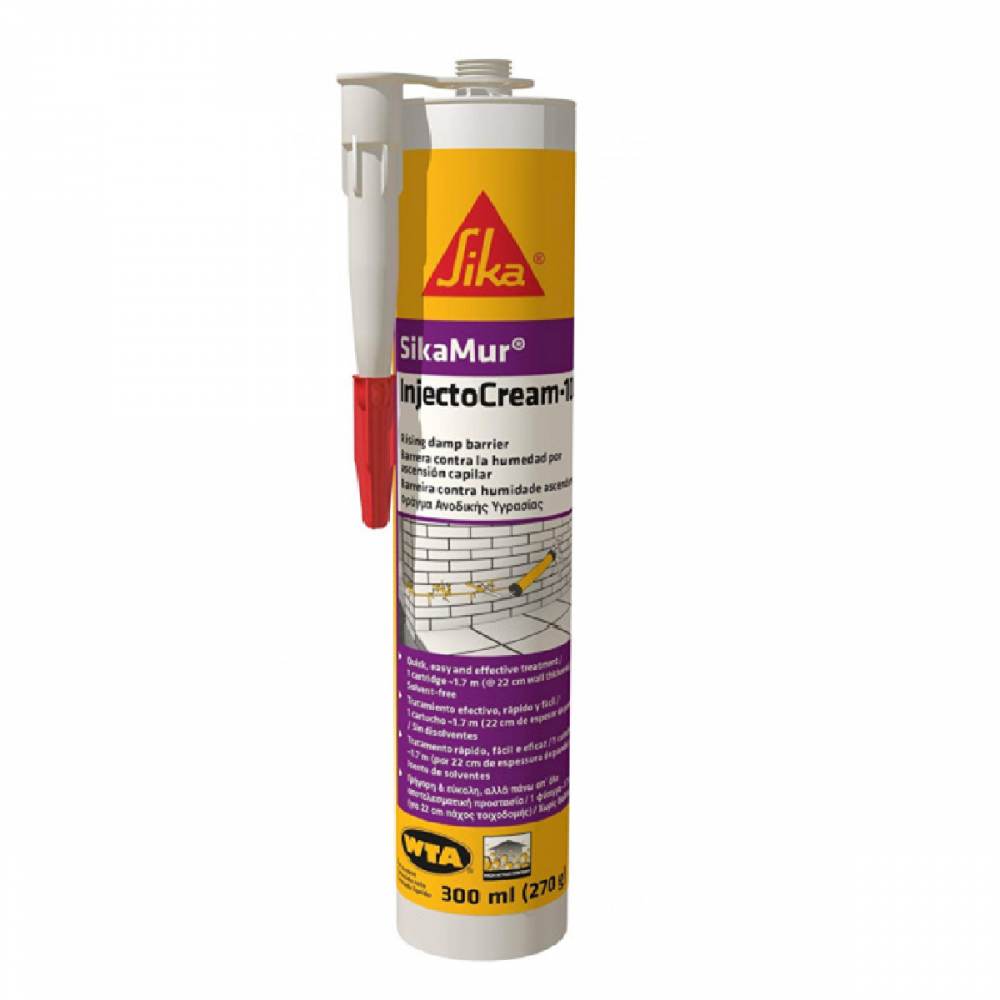 Sellar provisionalmente las filtraciones de agua para permitir la posterior impermeabilización de un elemento - SIKAMUR INJECTOCREAM-100