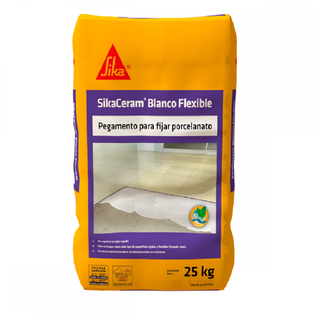 Pegar porcelanato en exteriores - SIKACERAM BLANCO FLEXIBLE