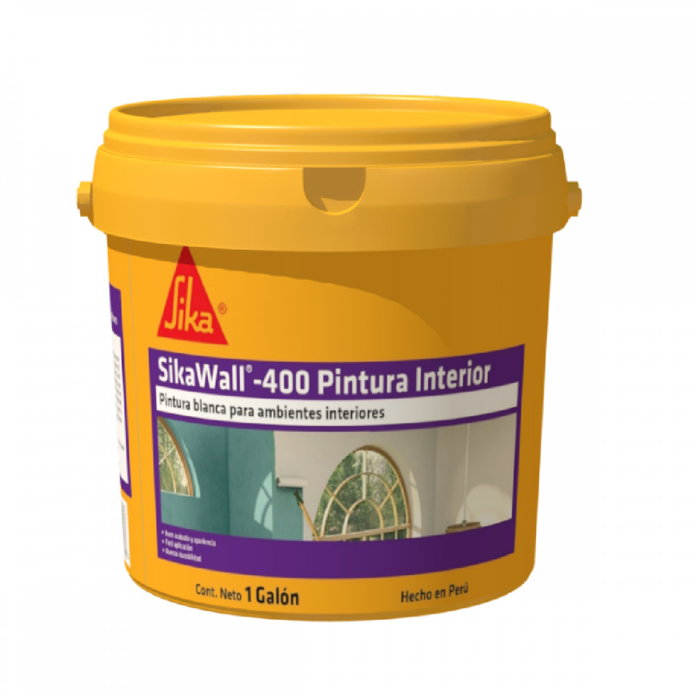 Pañete listo de rápido secado para reemplazar el uso de pañetes o revoques, evitando la figuración y desprendimientos - SIKAWALL®400 PINTURA INTERIOR